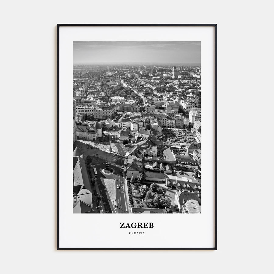 Zagreb Portrait B&W Poster