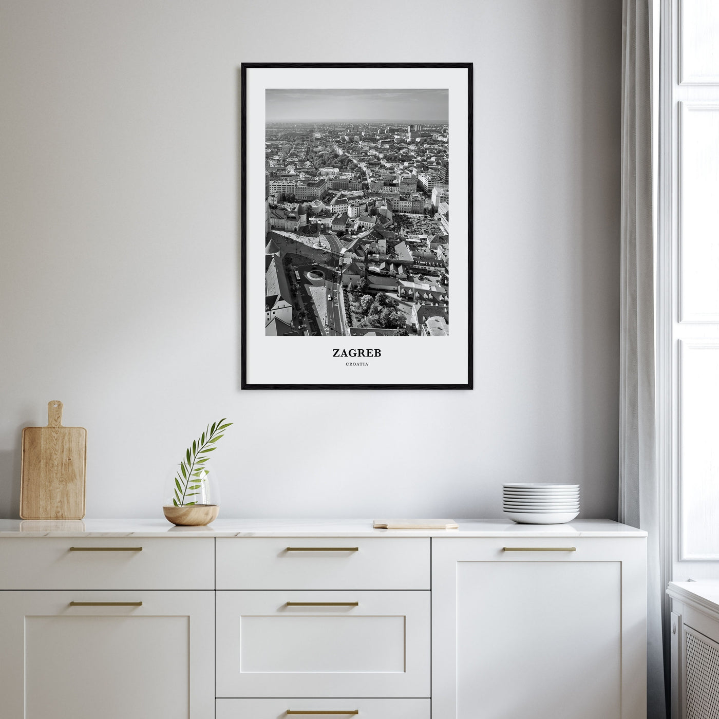 Zagreb Portrait B&W Poster