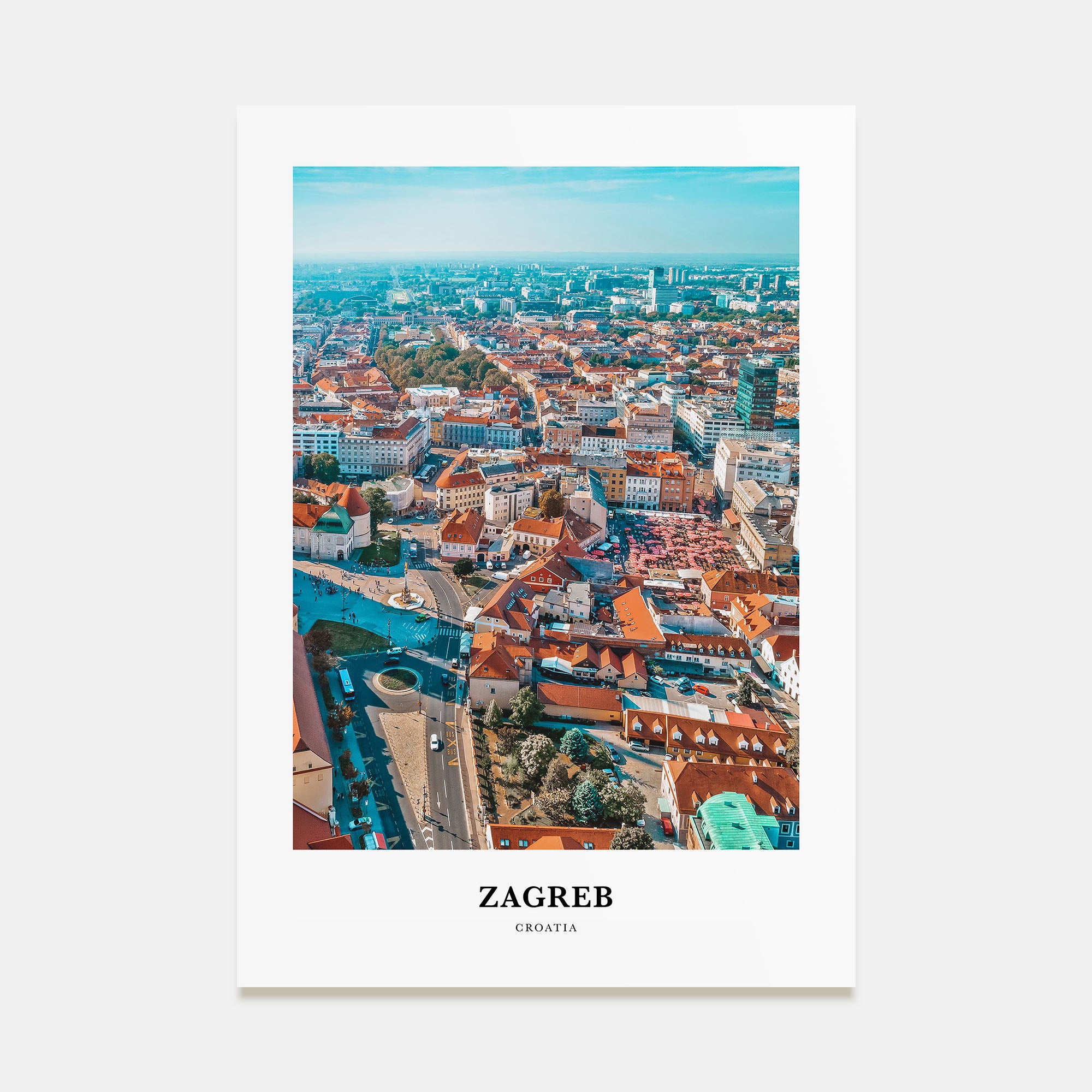 Zagreb Portrait Color Poster