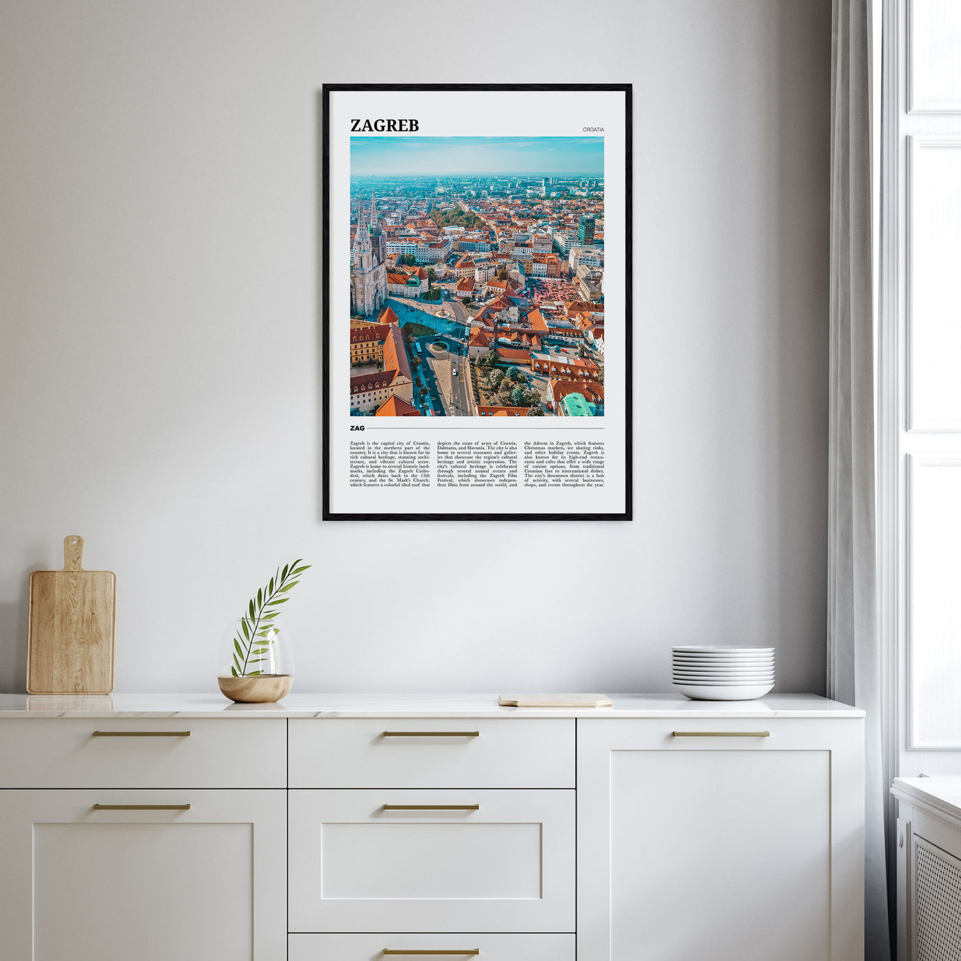 Zagreb Travel Color Poster
