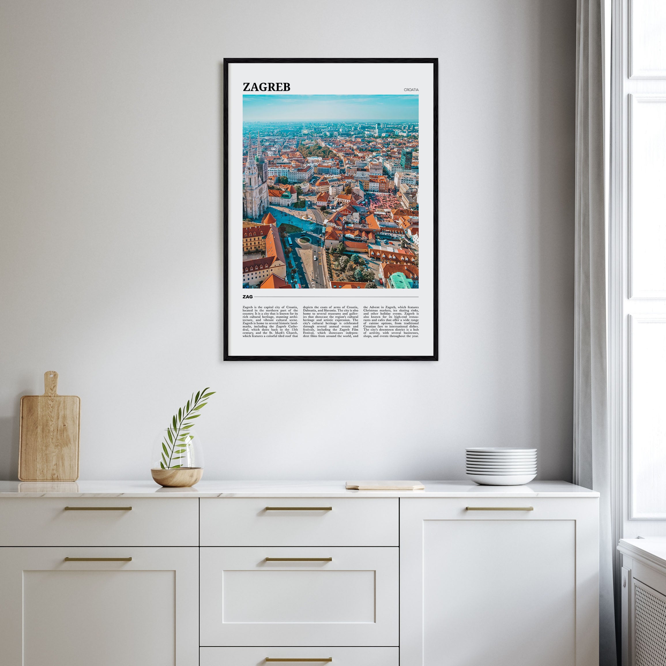 Zagreb Travel Color Poster