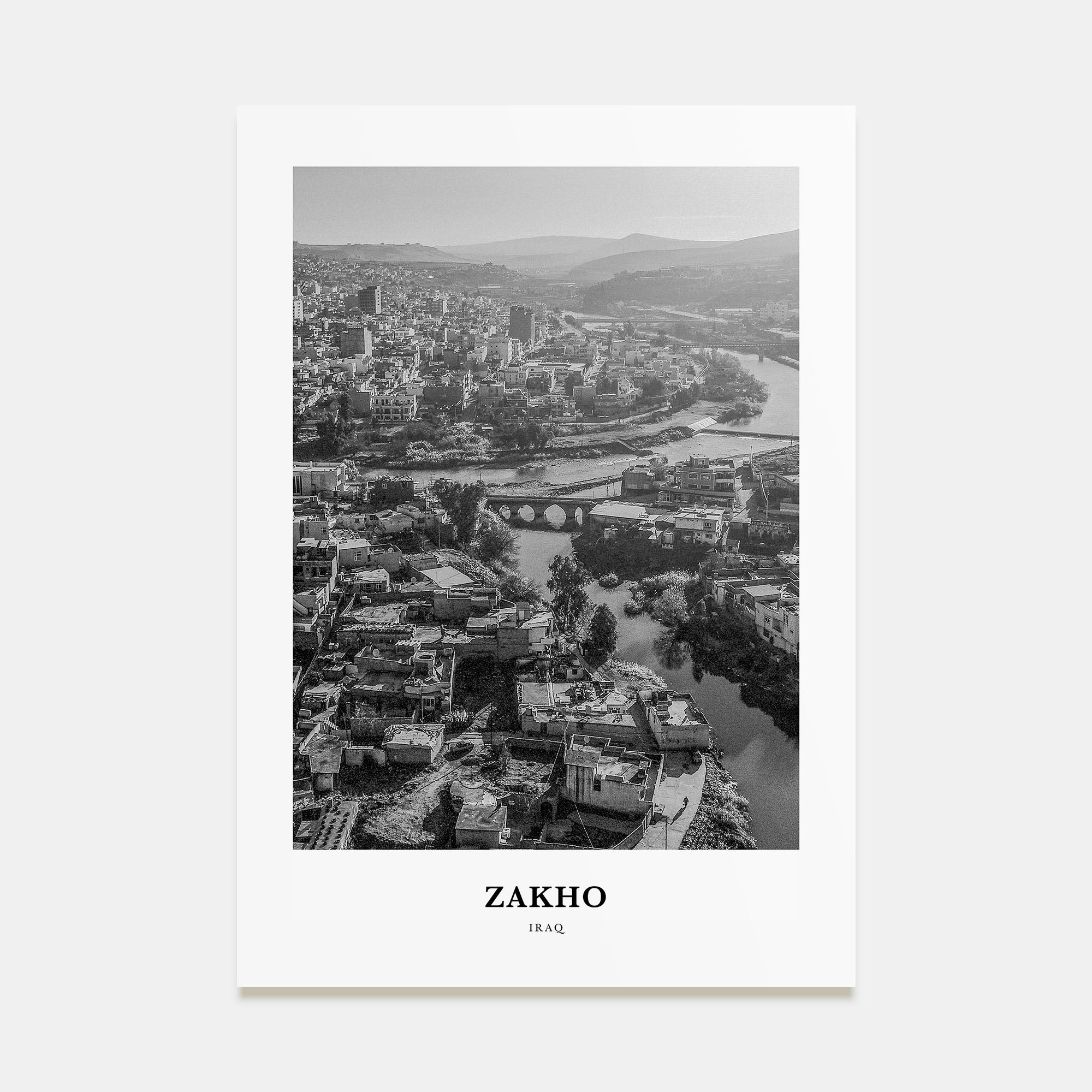 Zakho Portrait B&W Poster