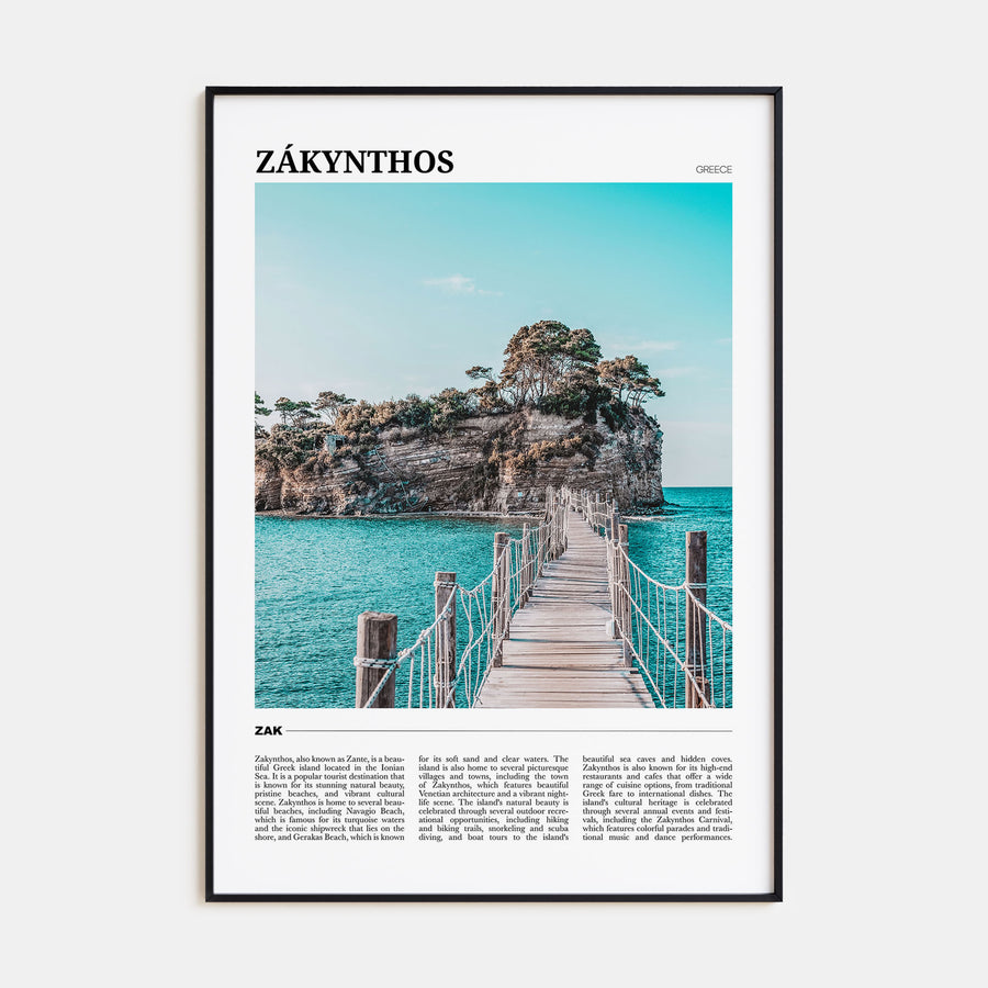 Zákynthos Travel Color Poster