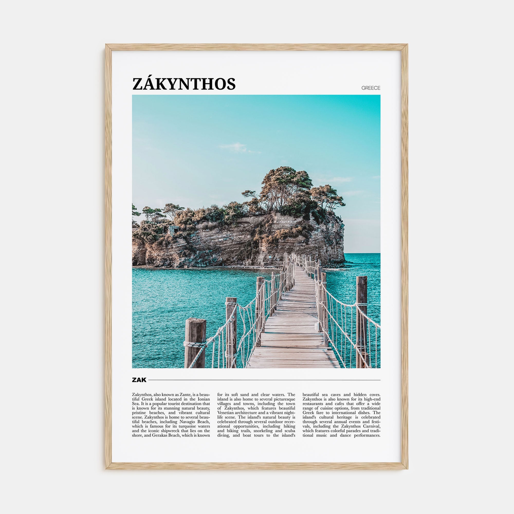 Zákynthos Travel Color Poster