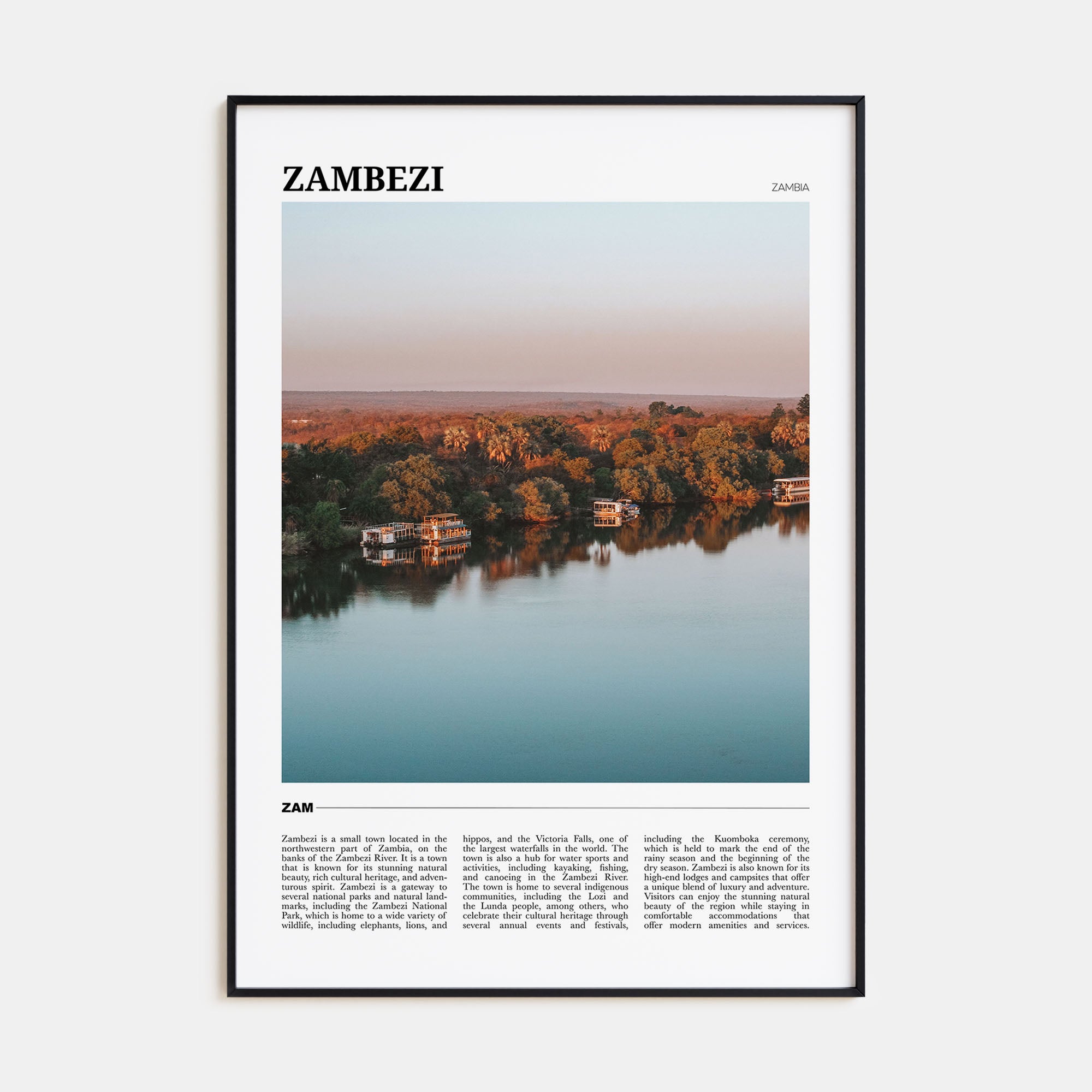Zambezi Travel Color Poster