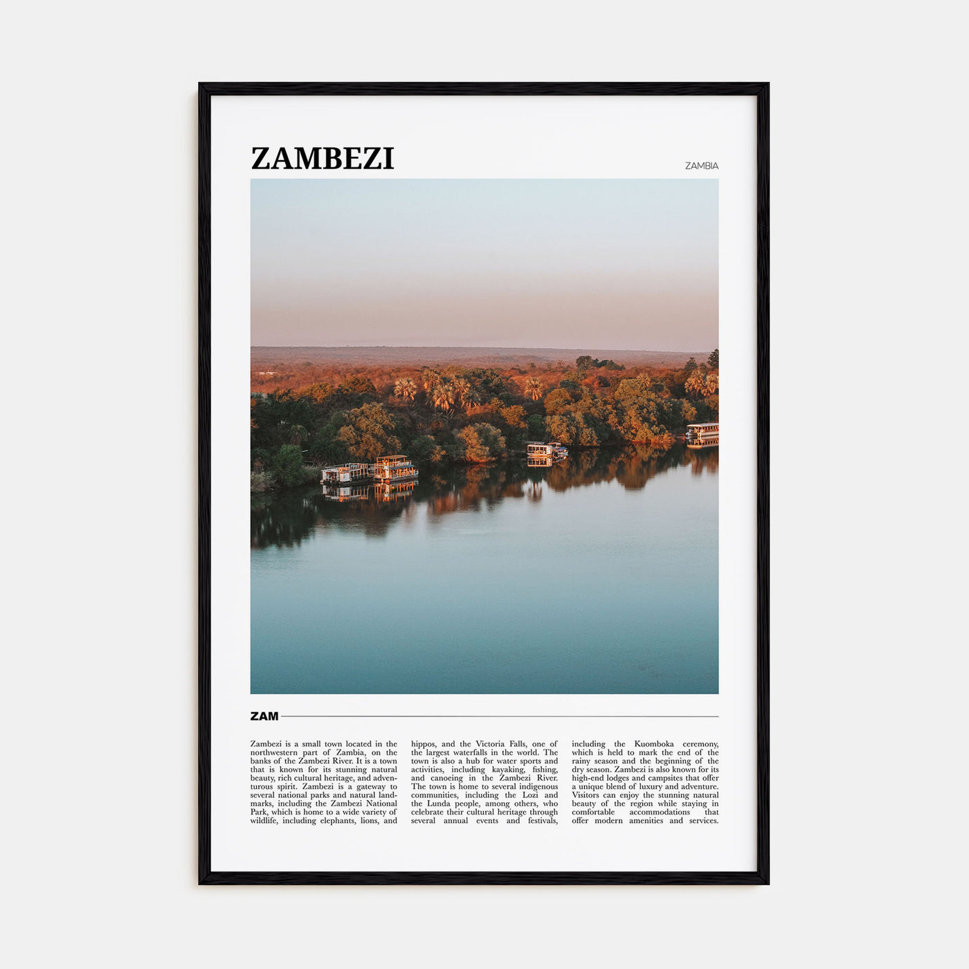 Zambezi Travel Color Poster