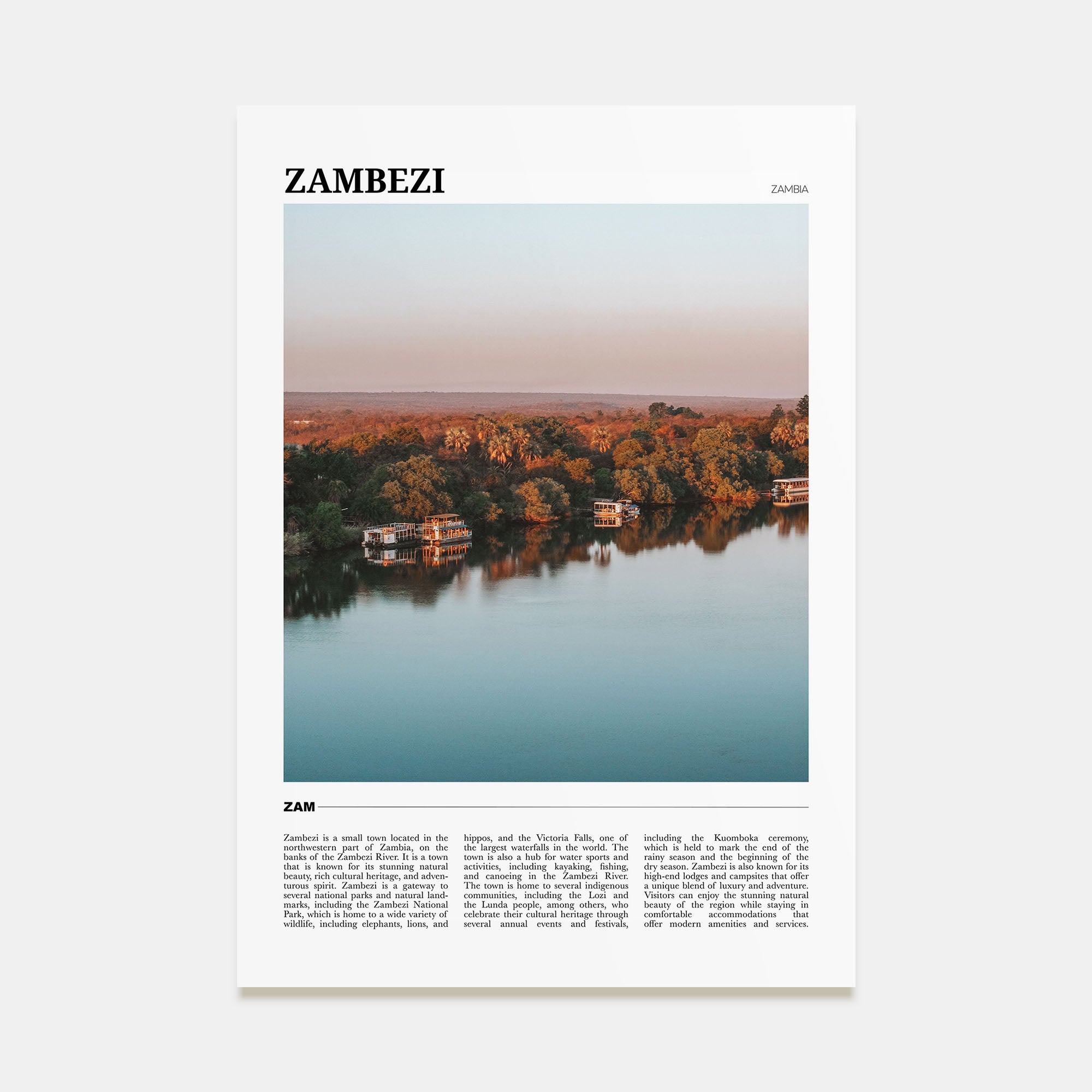 Zambezi Travel Color Poster