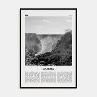Zambia Travel B&W Poster