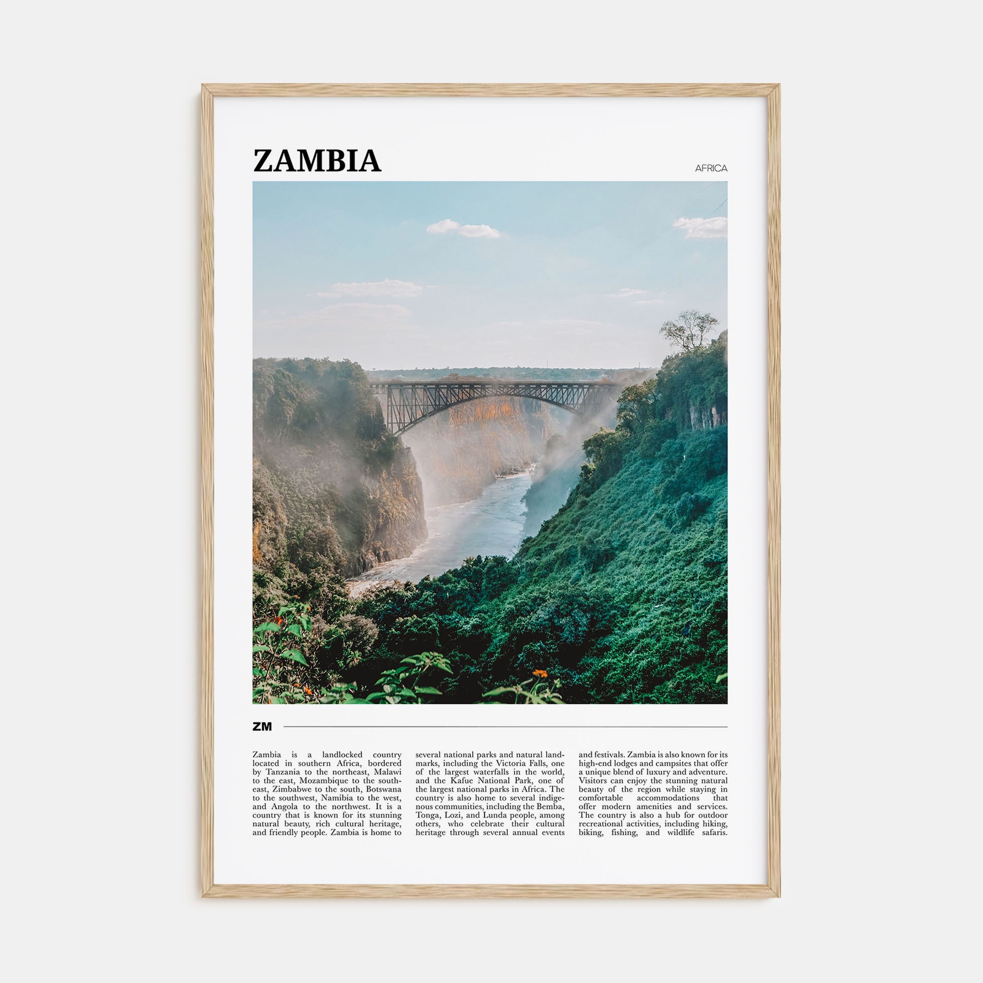 Zambia Travel Color Poster