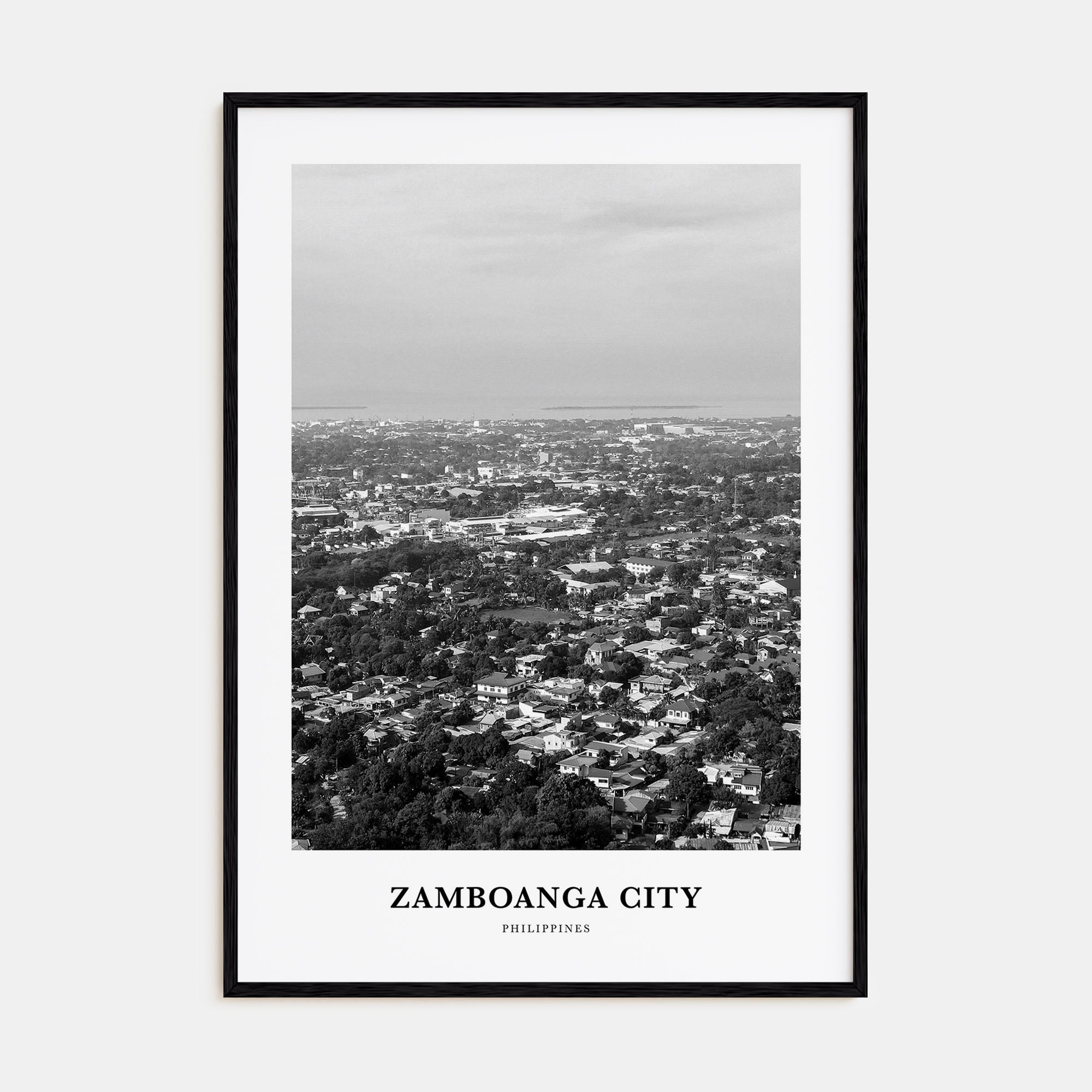 Zamboanga City Portrait B&W Poster