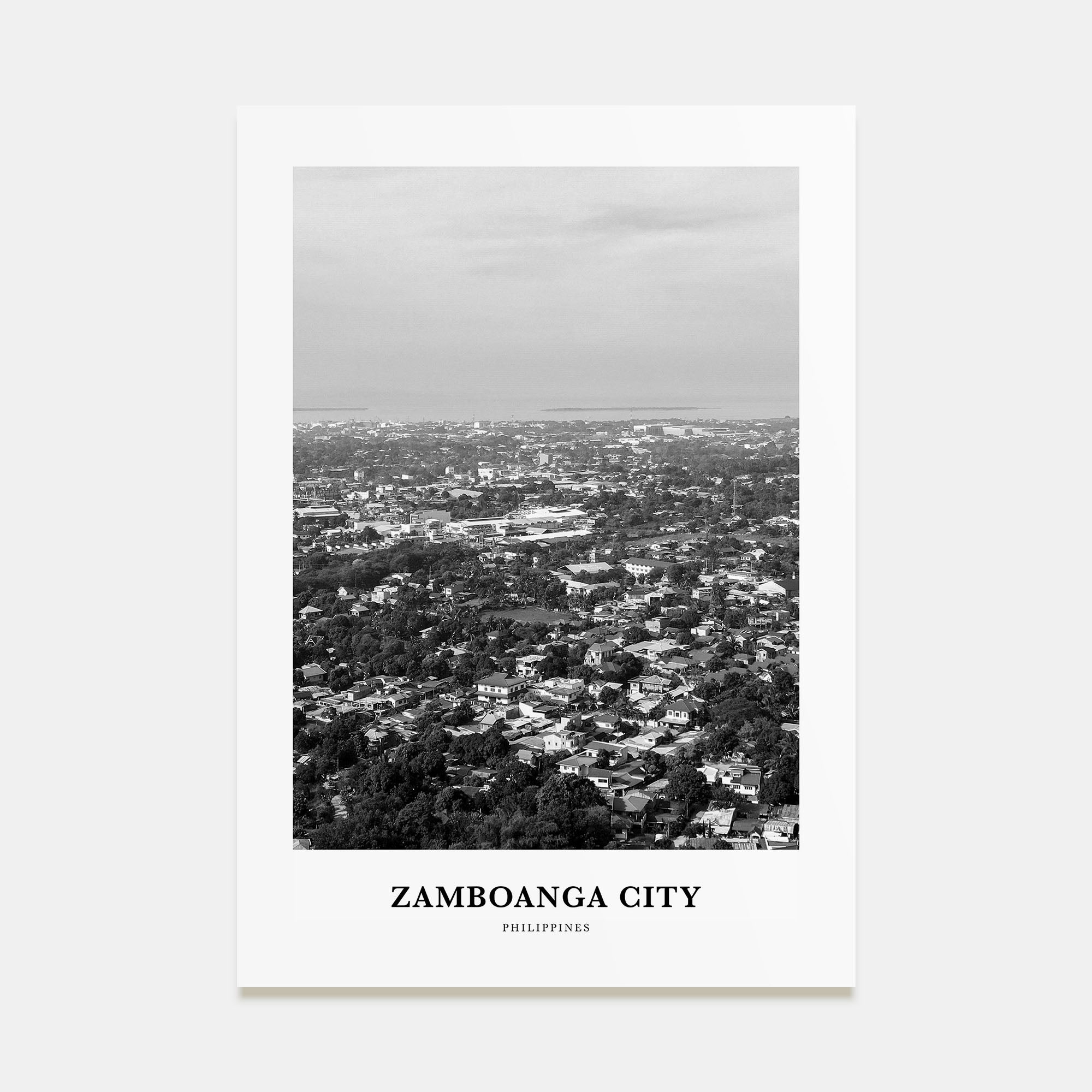 Zamboanga City Portrait B&W Poster
