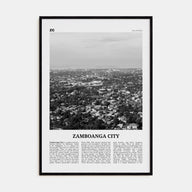 Zamboanga City Travel B&W Poster