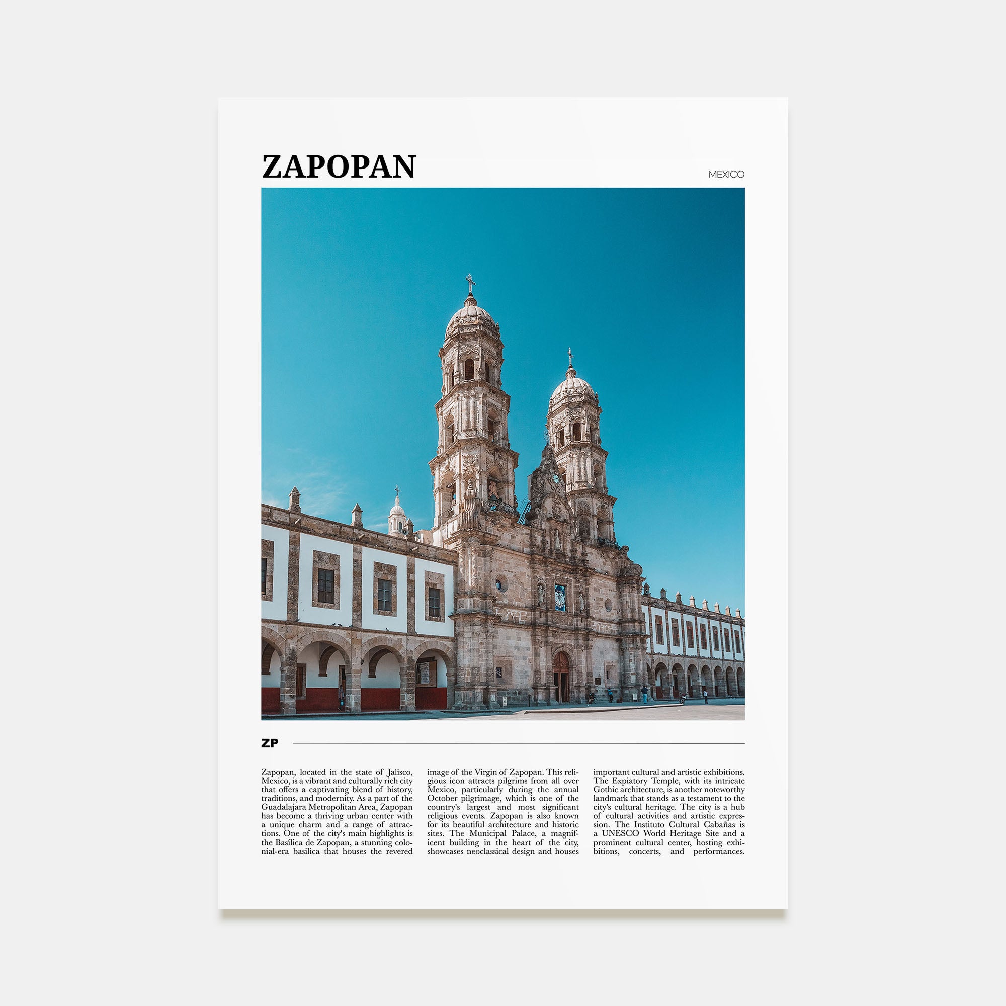 Zapopan Travel Color Poster