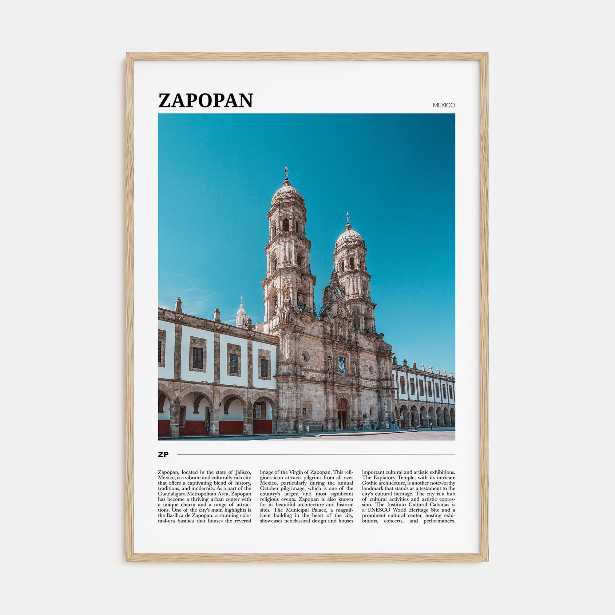 Zapopan Travel Color Poster