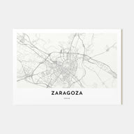 Zaragoza Map Landscape Poster