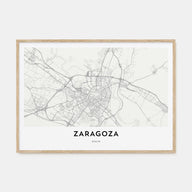 Zaragoza Map Landscape Poster