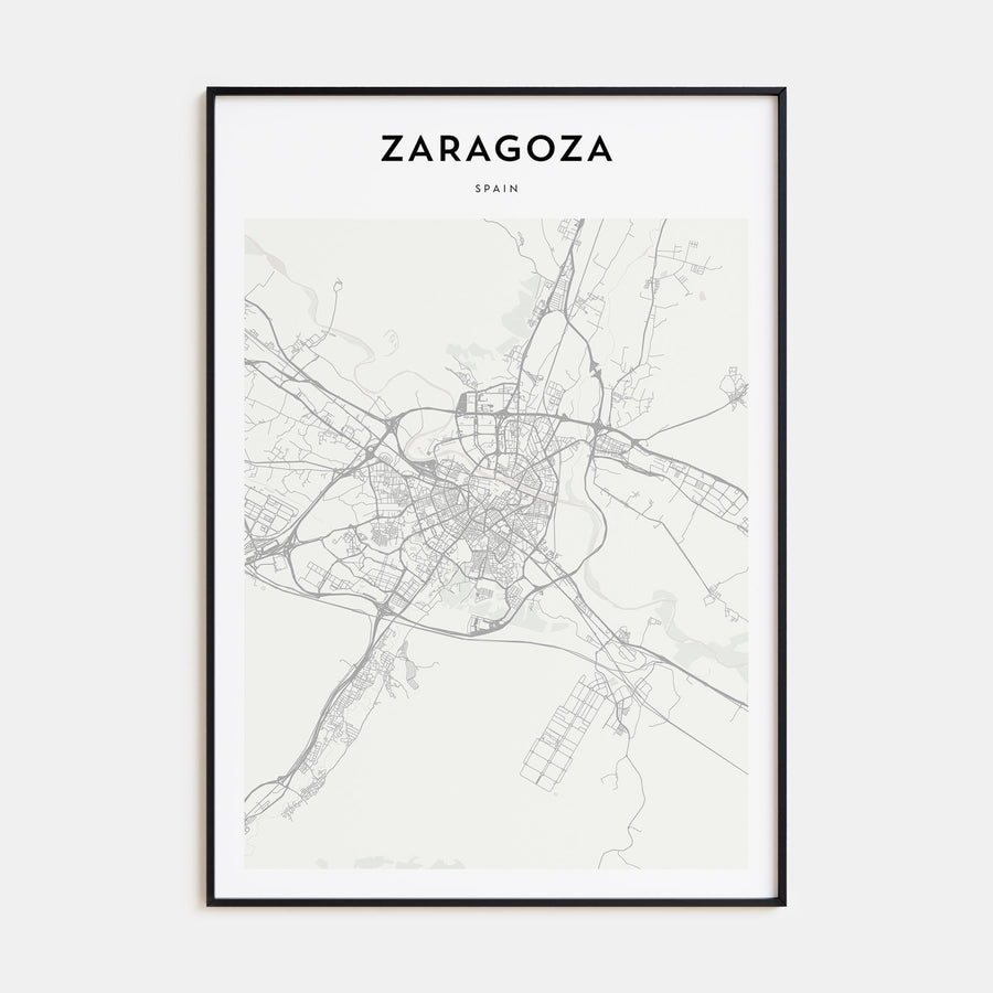 Zaragoza Map Portrait Poster