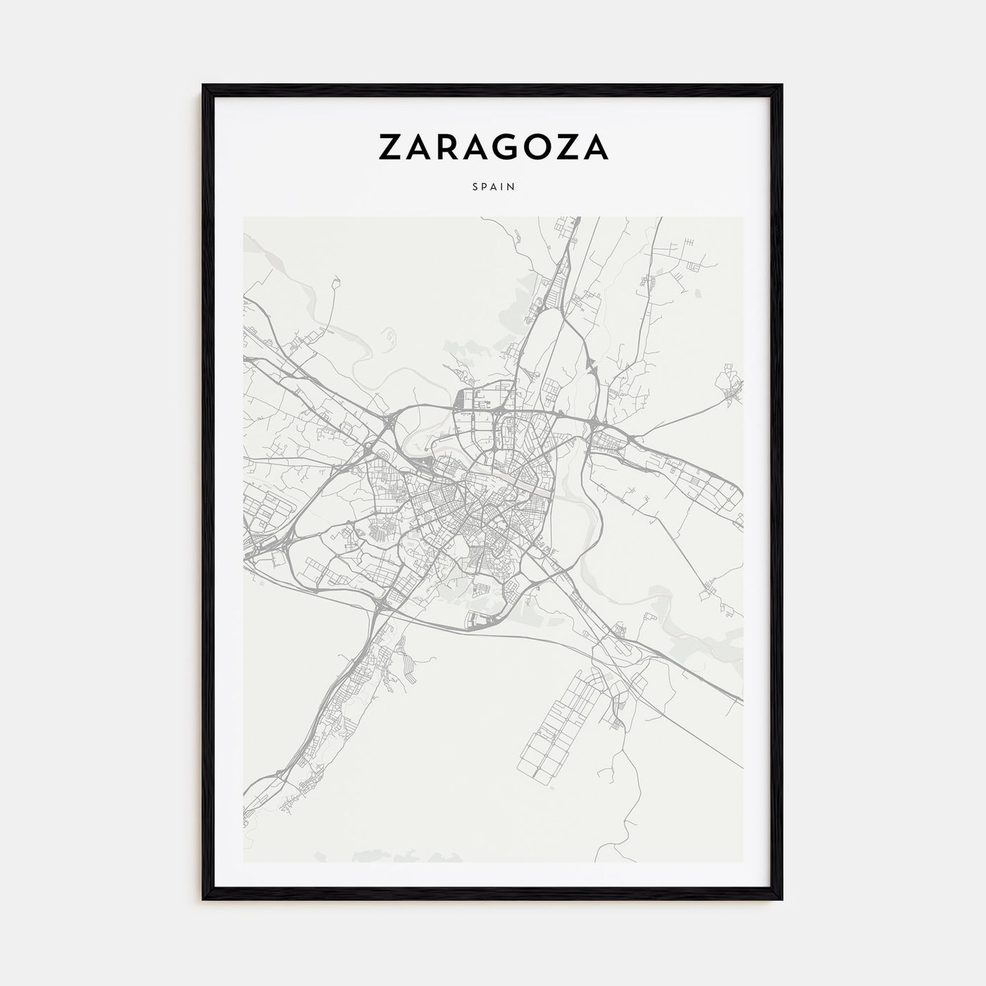 Zaragoza Map Portrait Poster