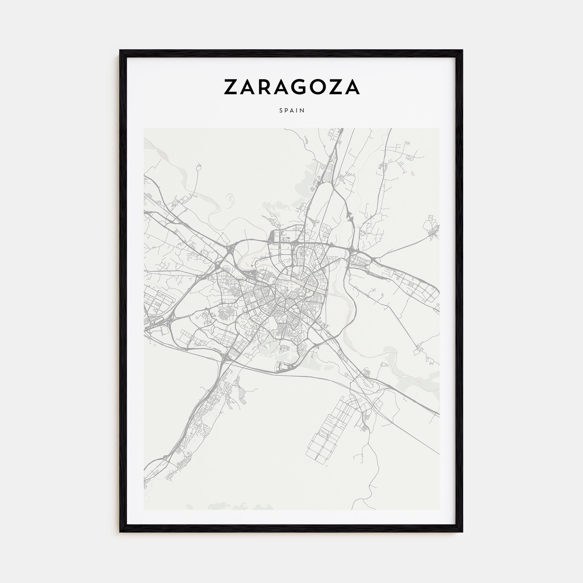 Zaragoza Map Portrait Poster