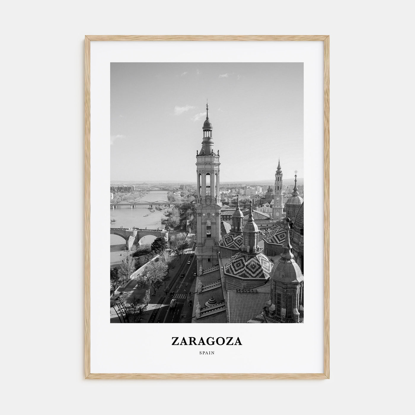 Zaragoza Portrait B&W Poster