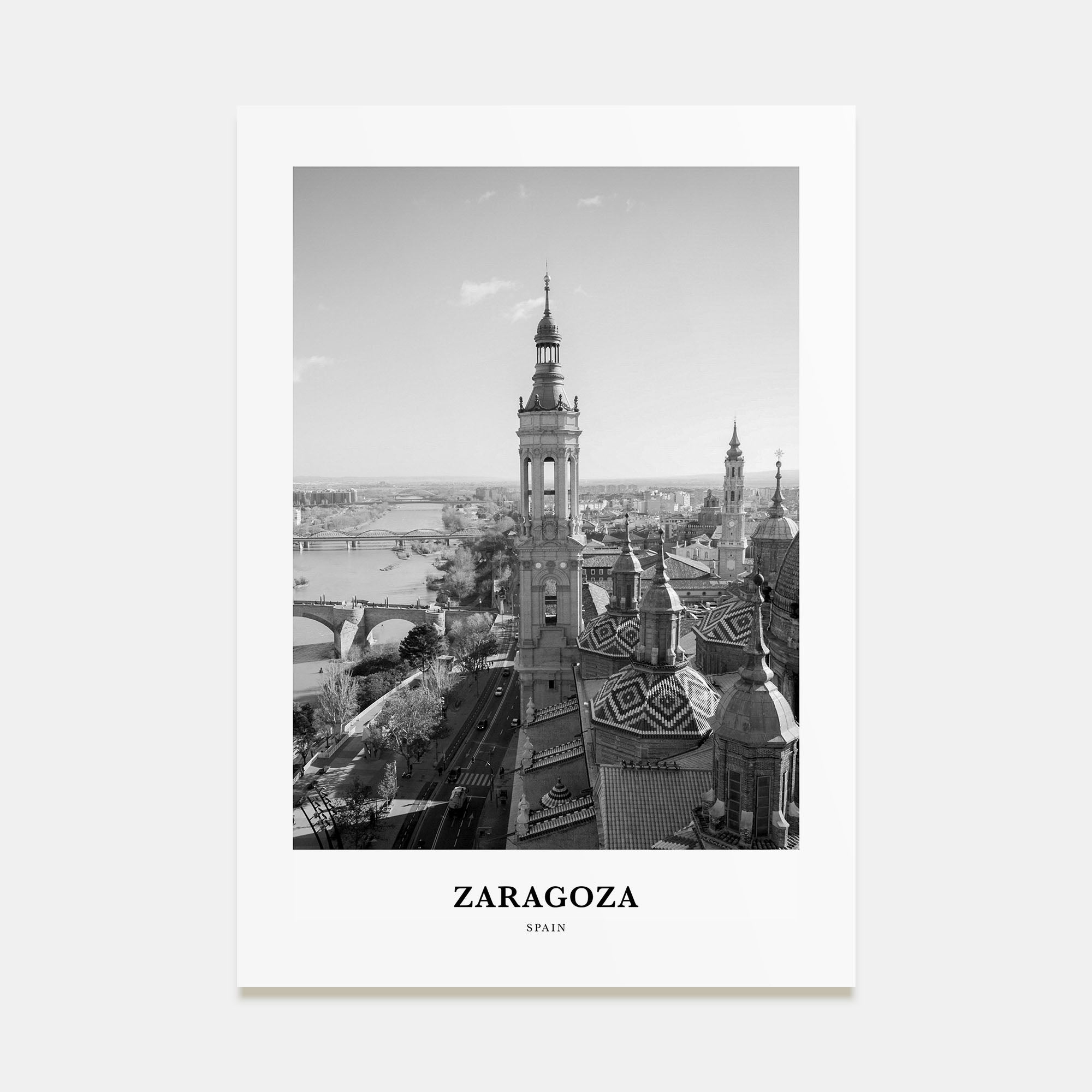 Zaragoza Portrait B&W Poster