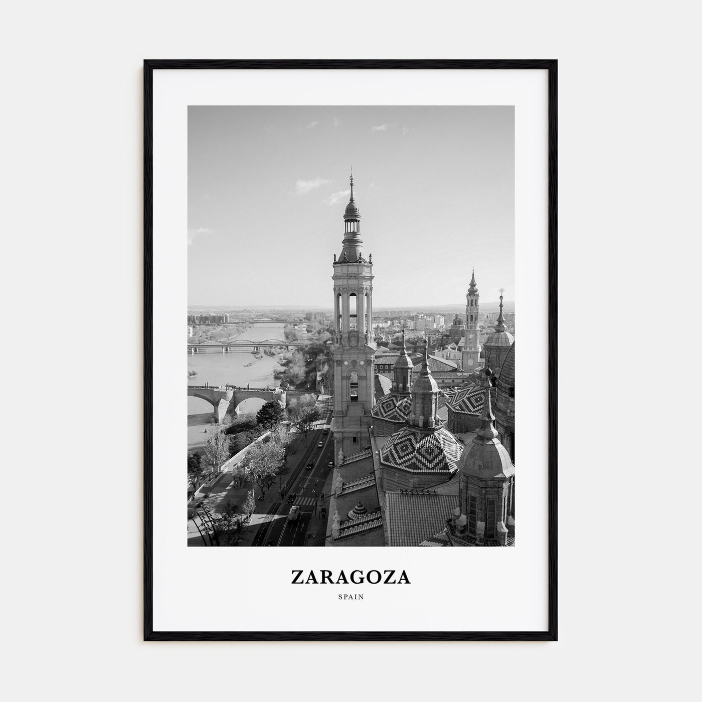 Zaragoza Portrait B&W Poster