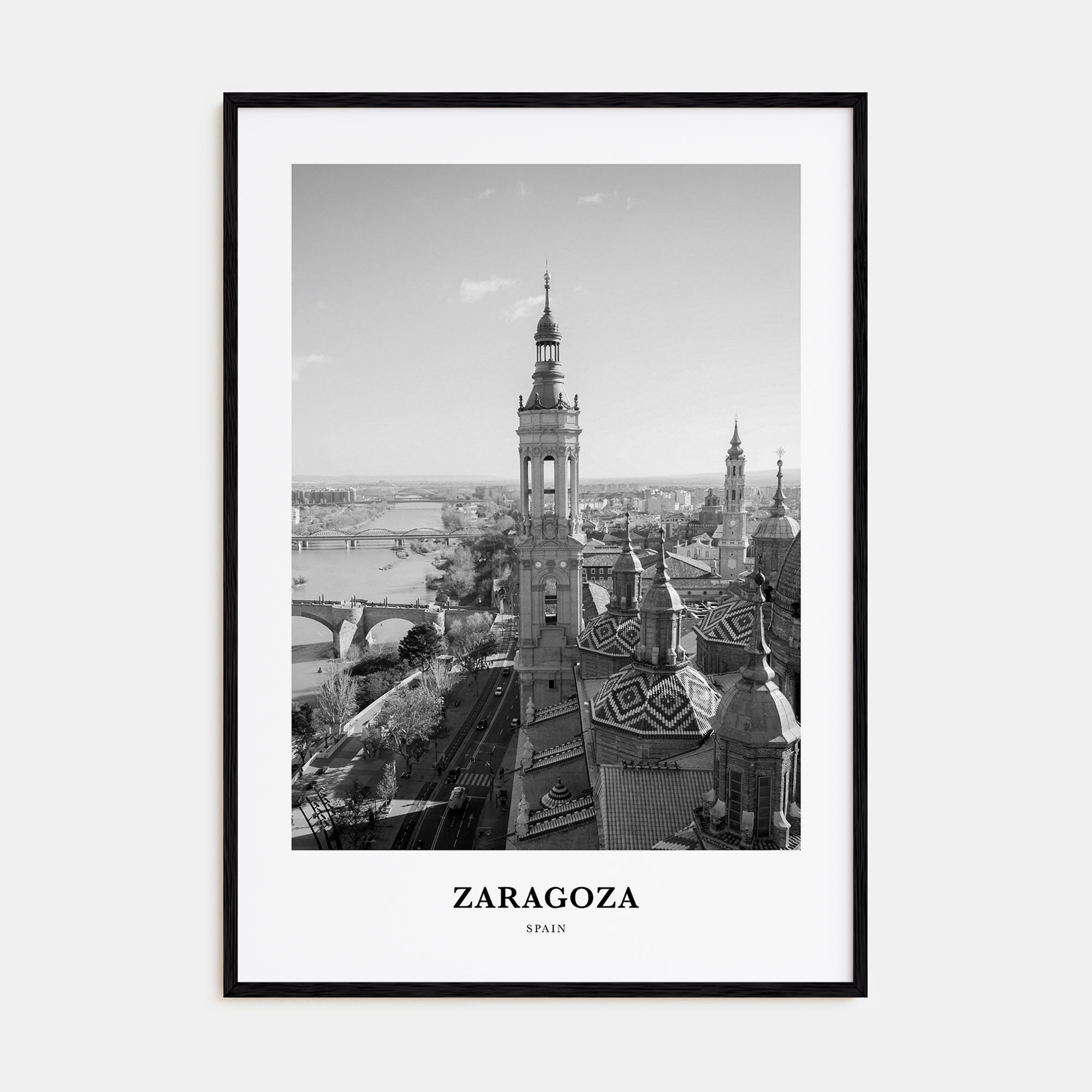 Zaragoza Portrait B&W Poster