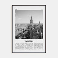 Zaragoza Travel B&W Poster