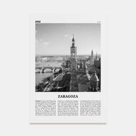 Zaragoza Travel B&W Poster