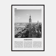 Zaragoza Travel B&W Poster
