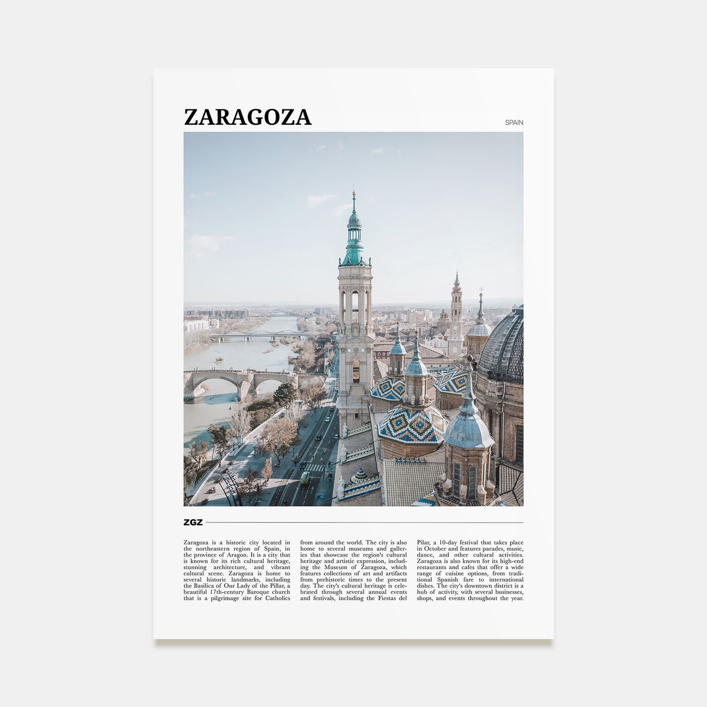 Zaragoza Travel Color No 1 Poster