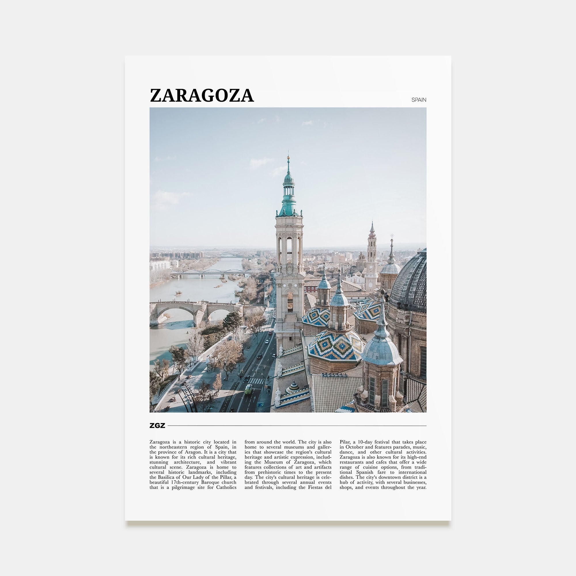 Zaragoza Travel Color No 1 Poster
