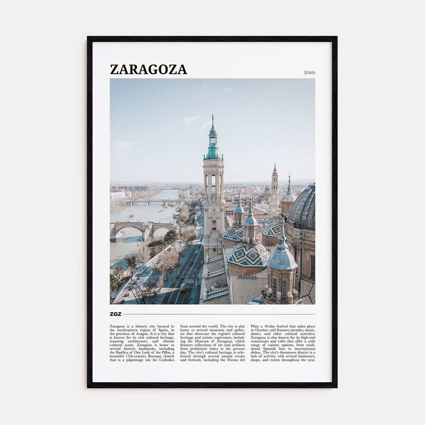 Zaragoza Travel Color No 1 Poster