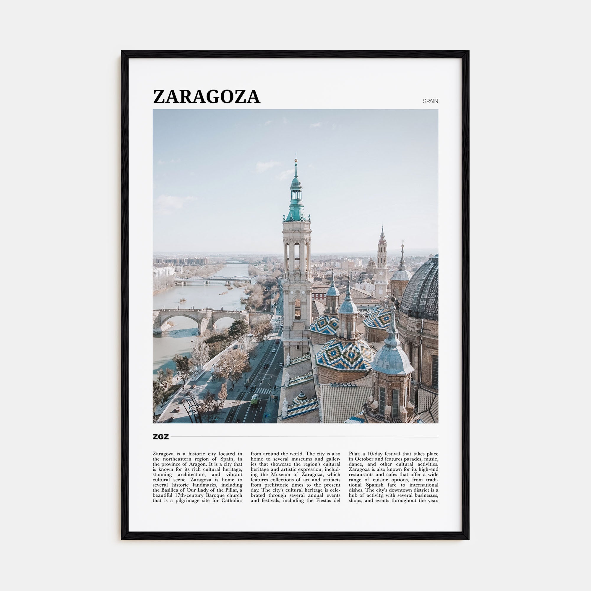 Zaragoza Travel Color No 1 Poster