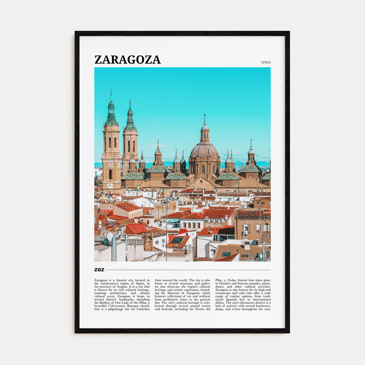 Zaragoza Travel Color No 2 Poster