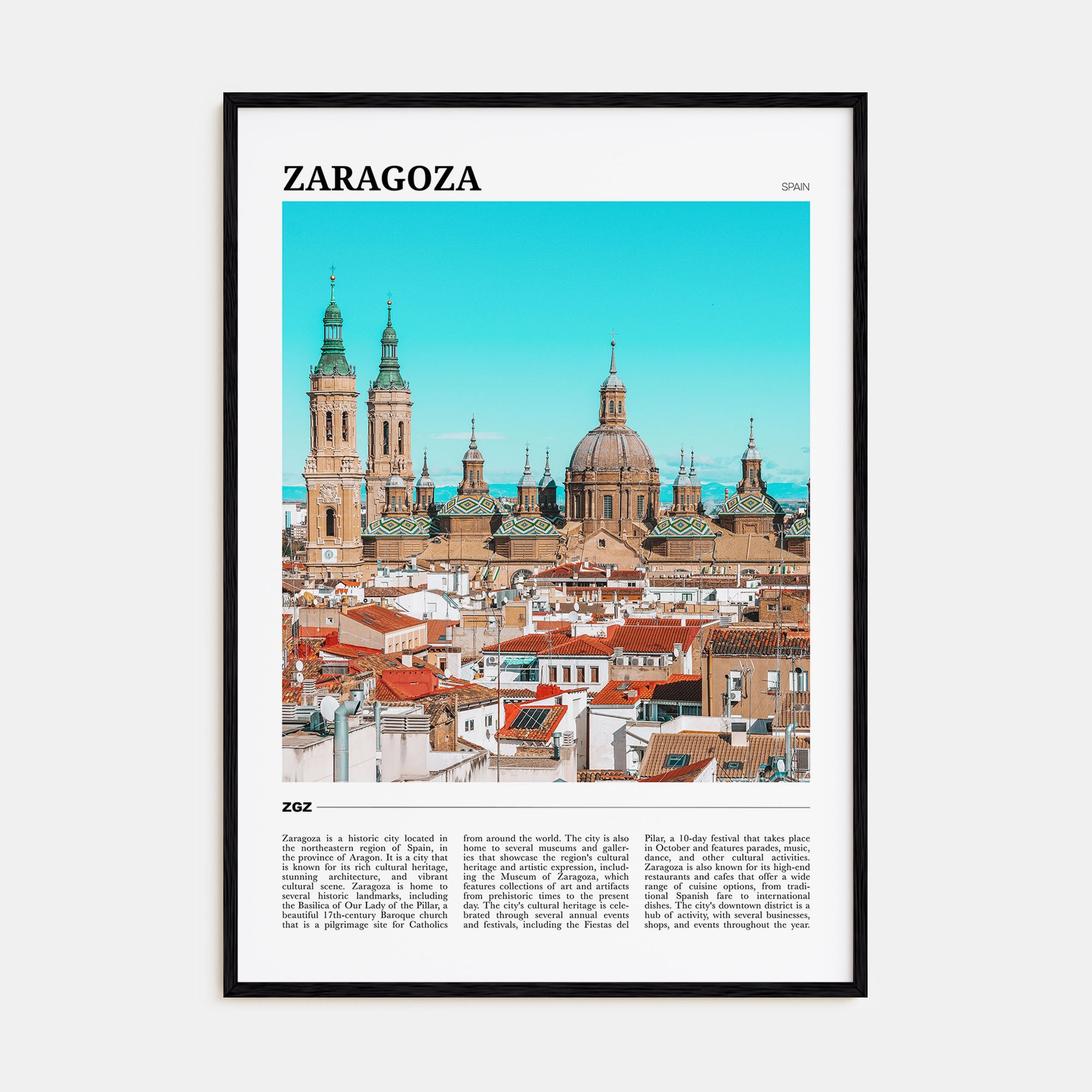 Zaragoza Travel Color No 2 Poster