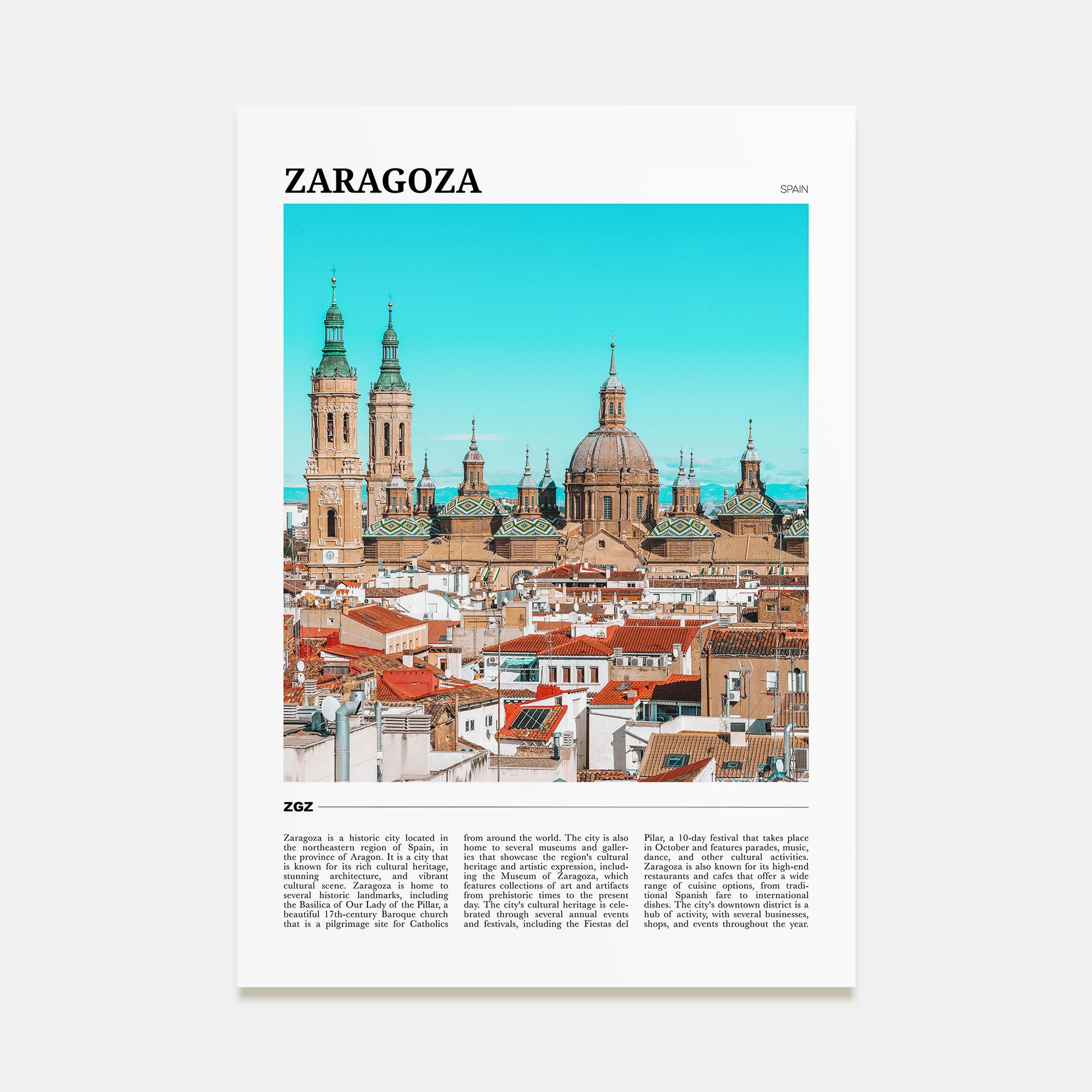 Zaragoza Travel Color No 2 Poster