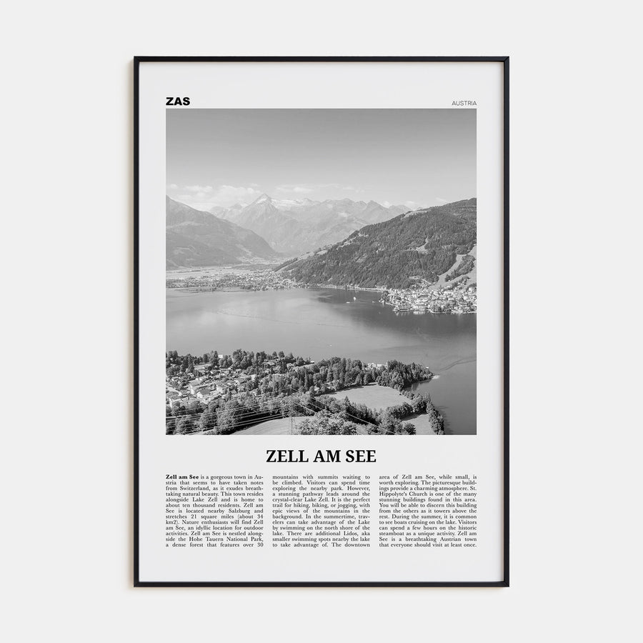 Zell am See Travel B&W Poster