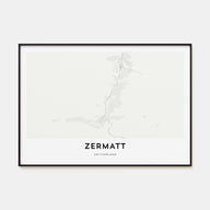 Zermatt Map Landscape Poster