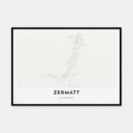 Zermatt Map Landscape Poster