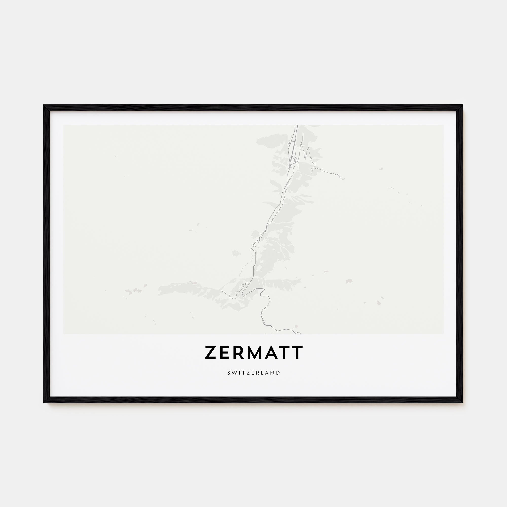 Zermatt Map Landscape Poster