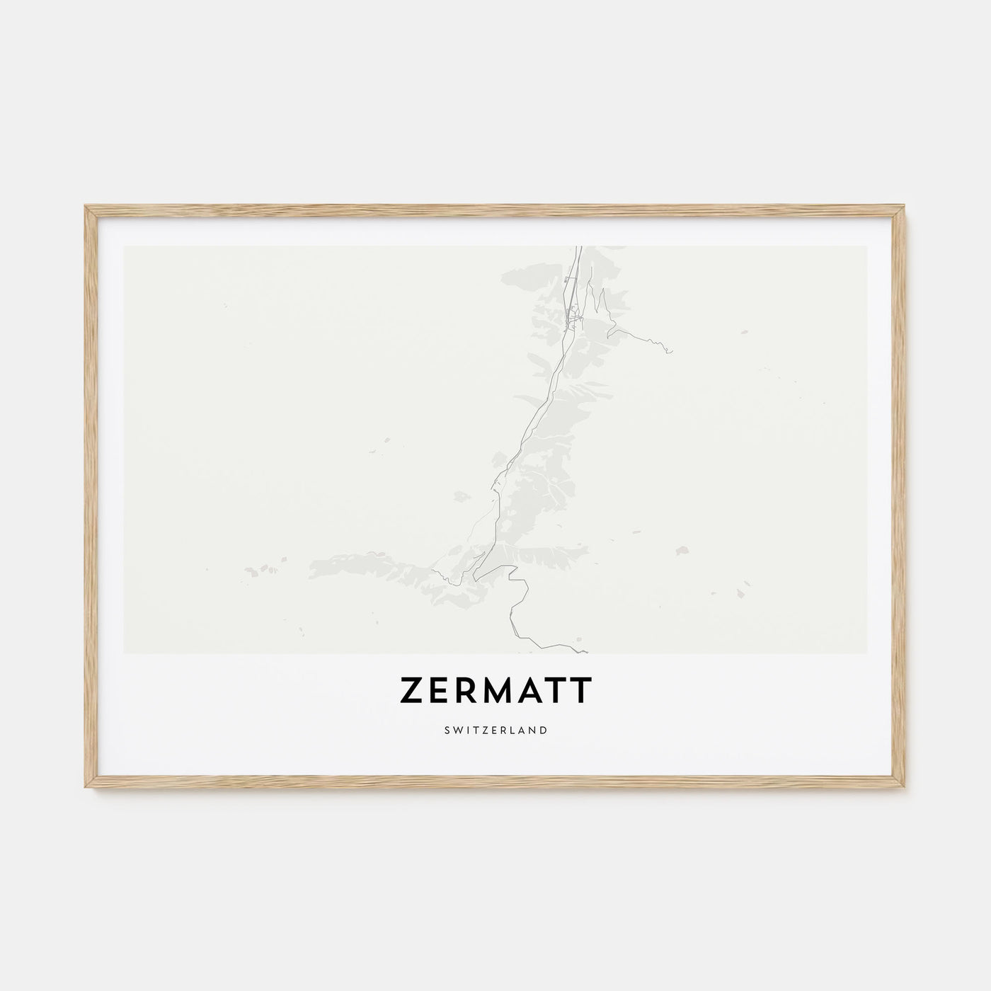 Zermatt Map Landscape Poster