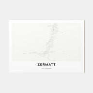 Zermatt Map Landscape Poster