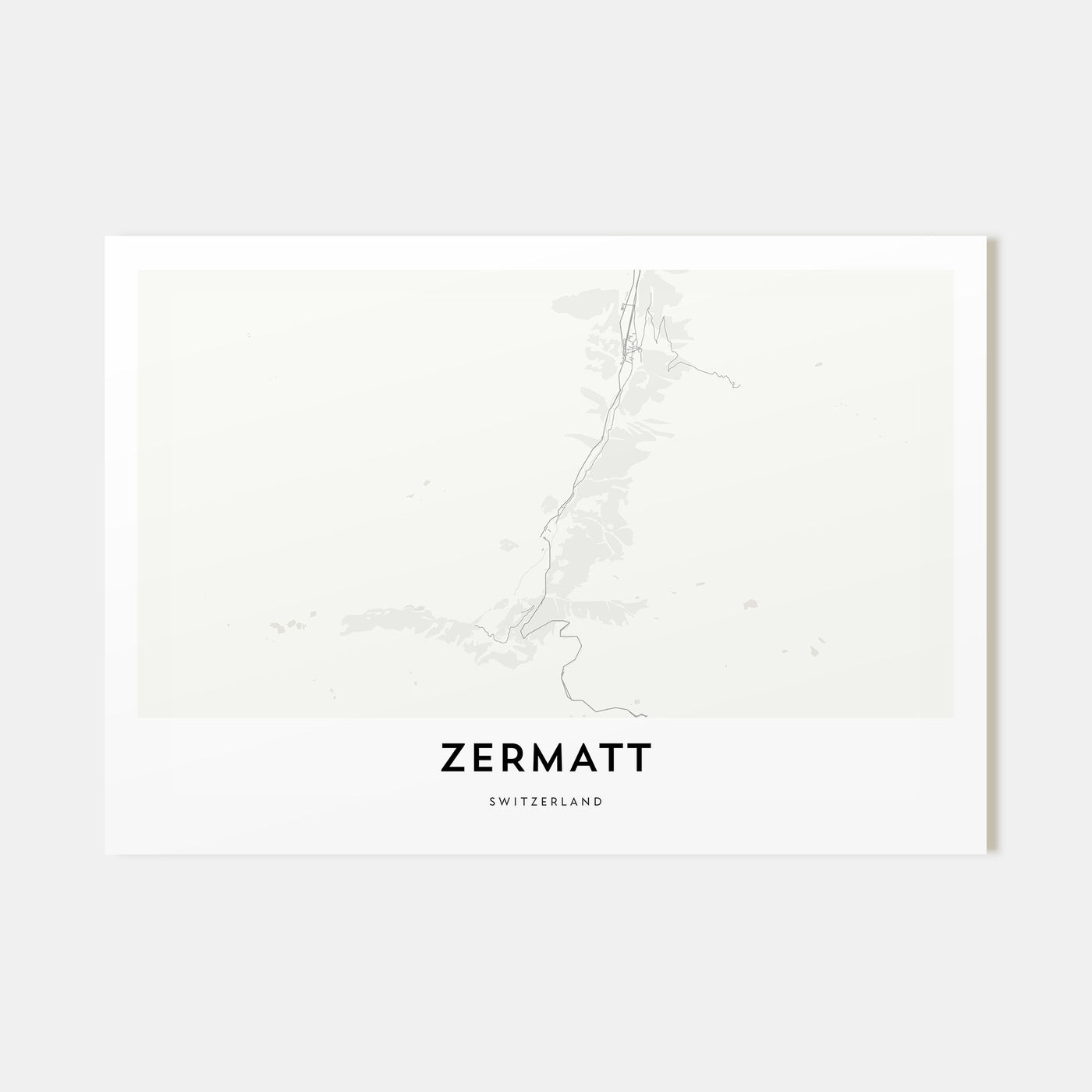 Zermatt Map Landscape Poster
