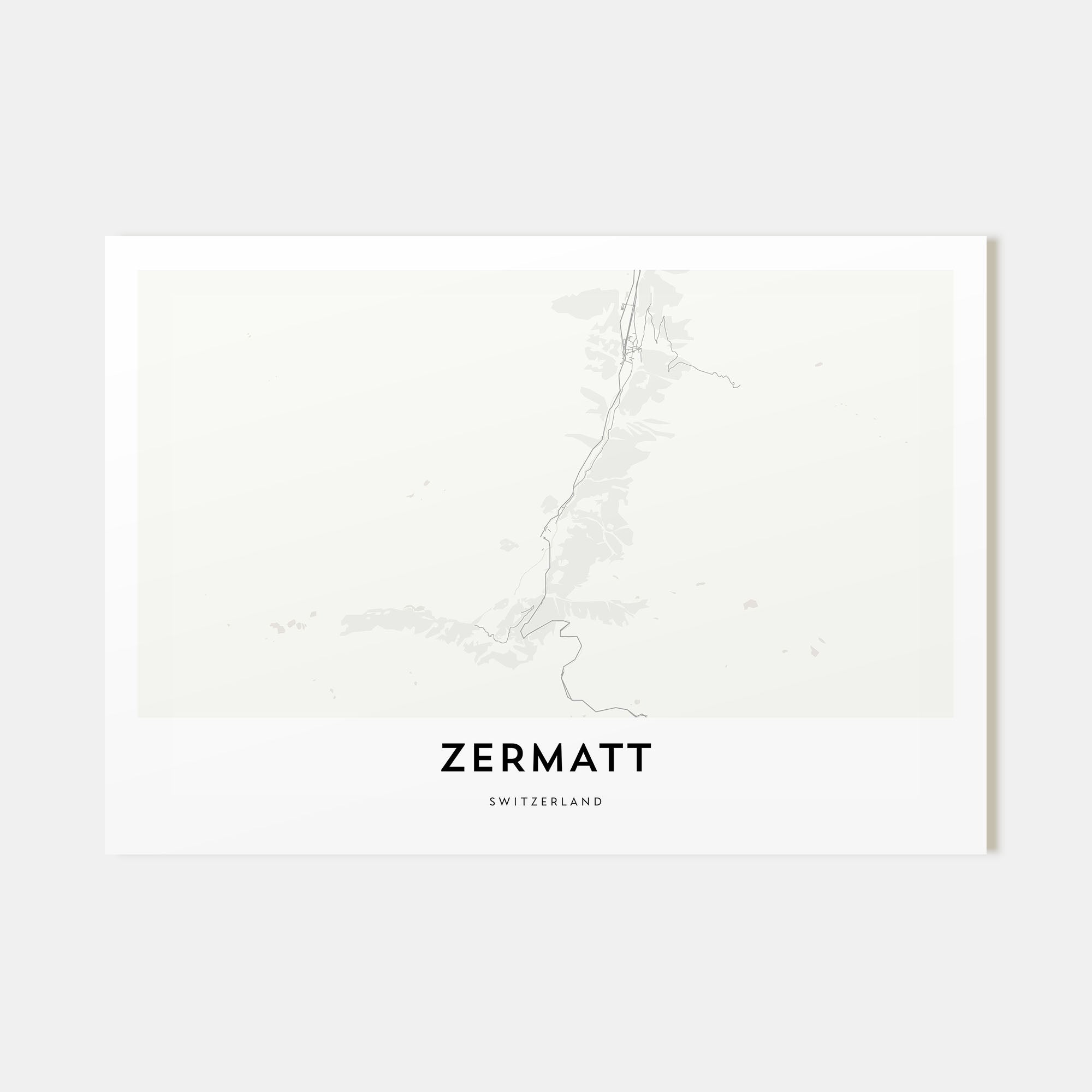 Zermatt Map Landscape Poster
