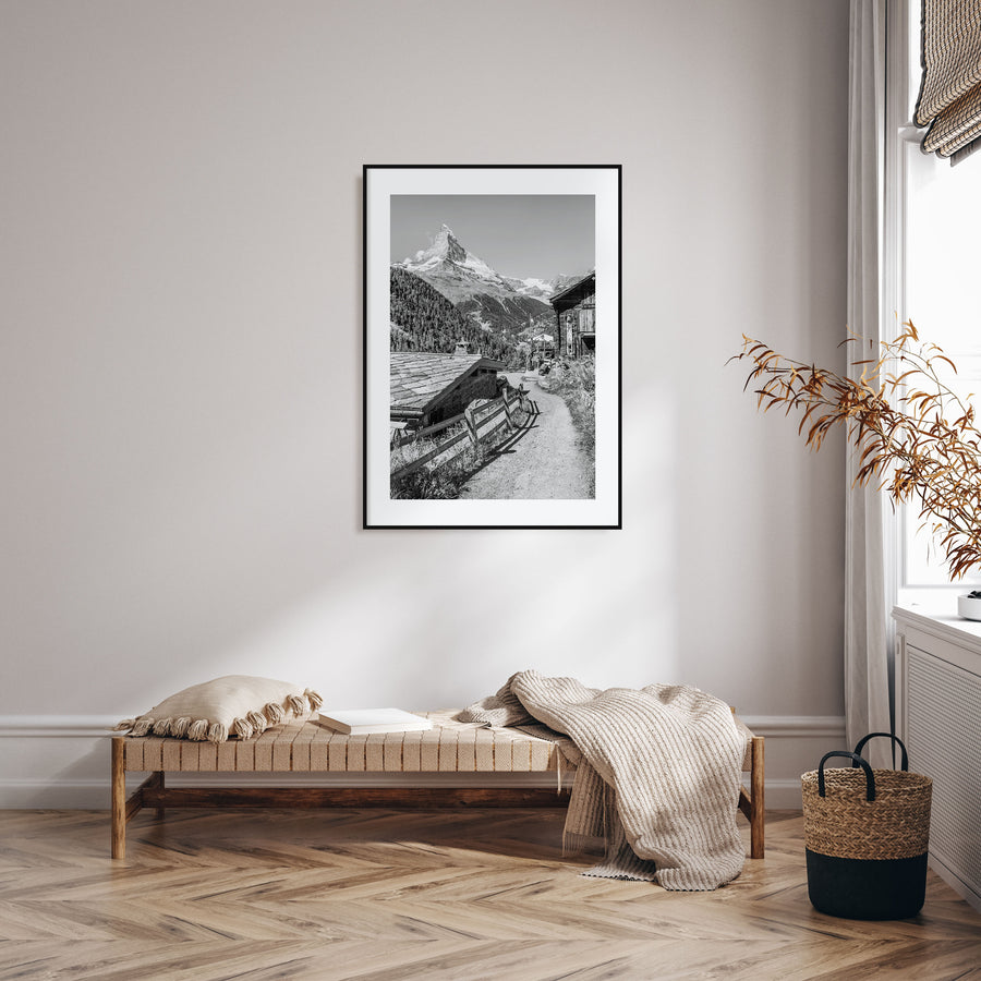 Zermatt Photo B&W Poster
