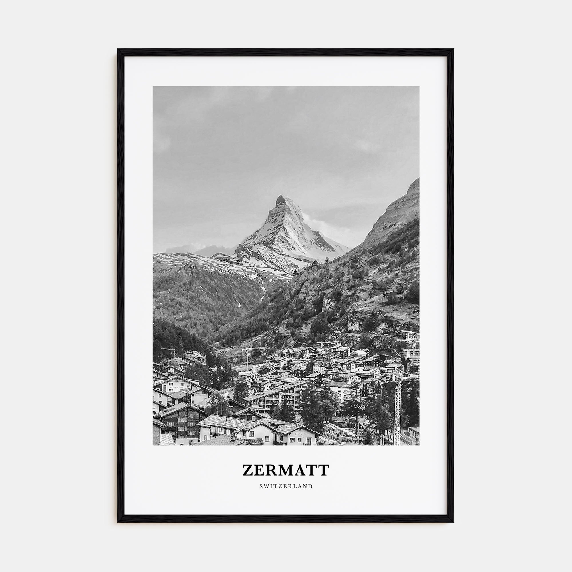 Zermatt Portrait B&W Poster