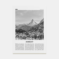 Zermatt Travel B&W Poster