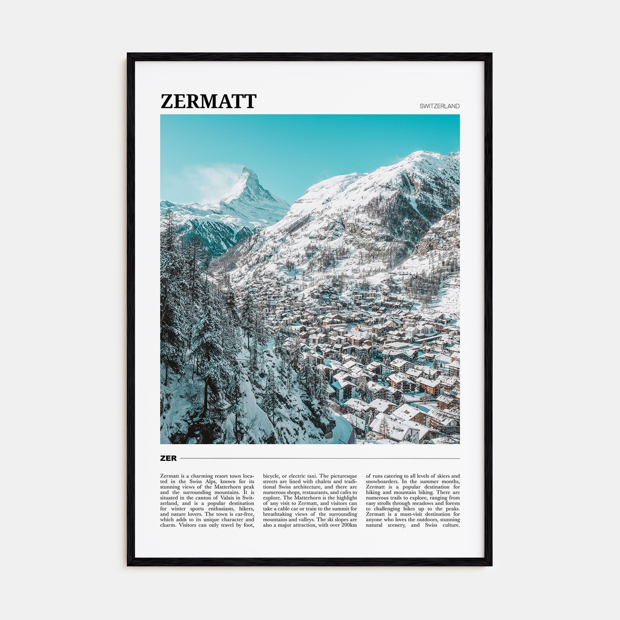 Zermatt Travel Color Poster