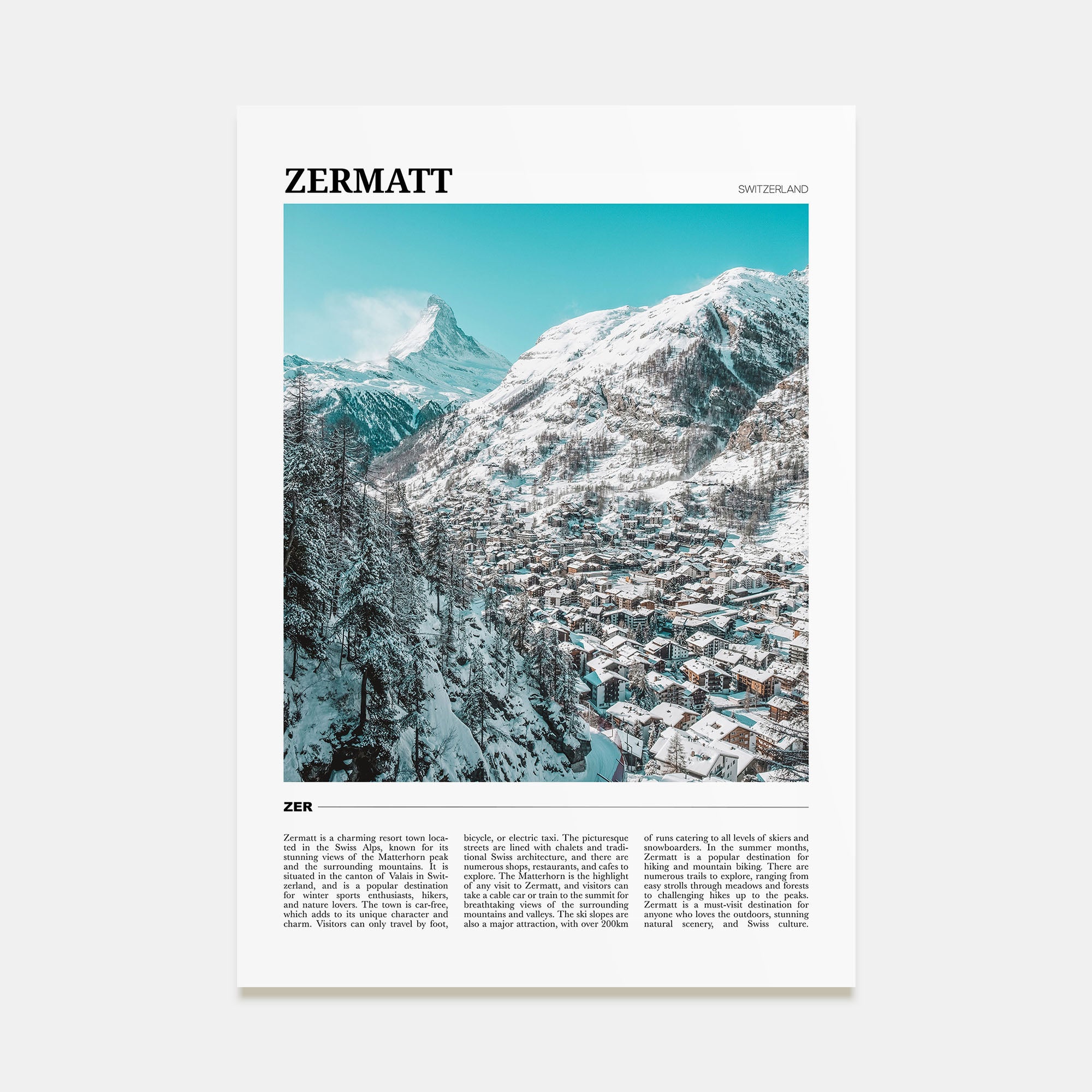 Zermatt Travel Color Poster